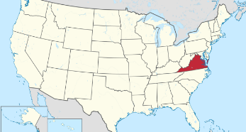 Virginia on US map